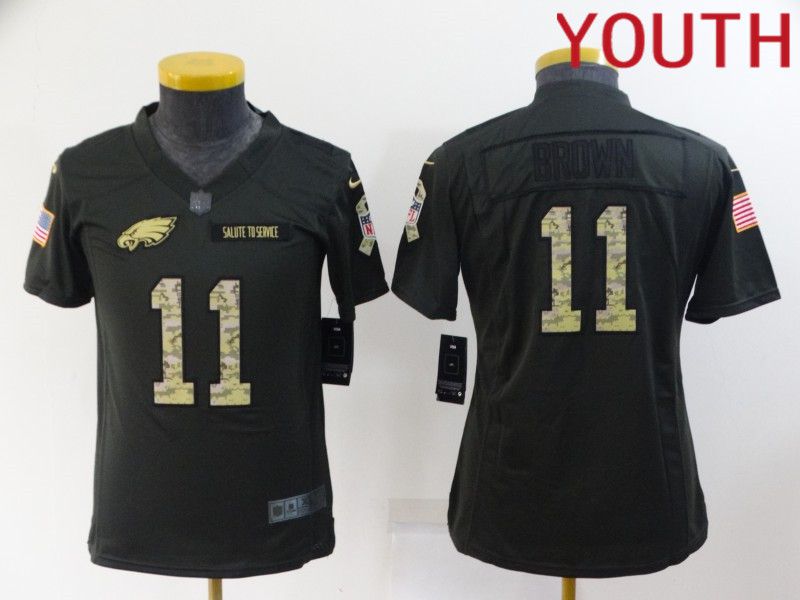 Youth Philadelphia Eagles 11 Brown carbon black 2022 Nike Limited Vapor Untouchable NFL Jersey